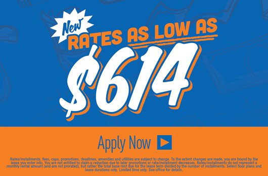 Sign and get rates starting at $614!
