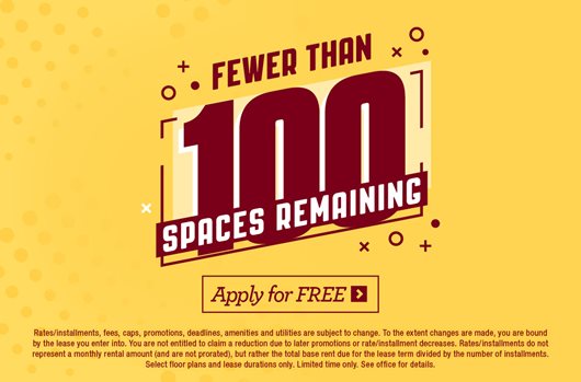 Fewer than 100 spaces remaining Apply for FREE >