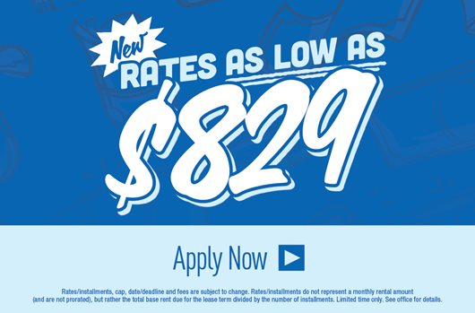Rates as low as $829