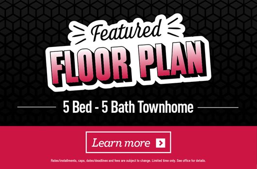 Featured floor plan: 5 bed - 5 bath townhome