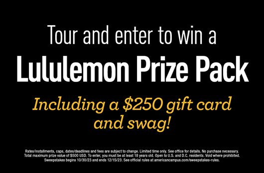 Take a tour and win a Lululemon prize pack!