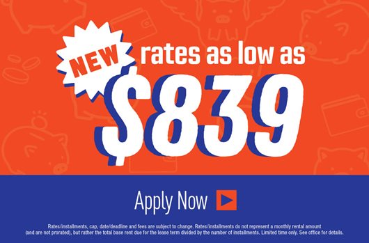 New rates as low as $839