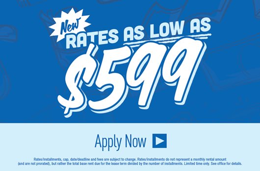 Rates as low as $599