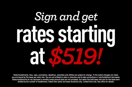 Sign and get rates starting at $529