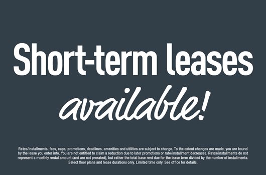Short-term leases available