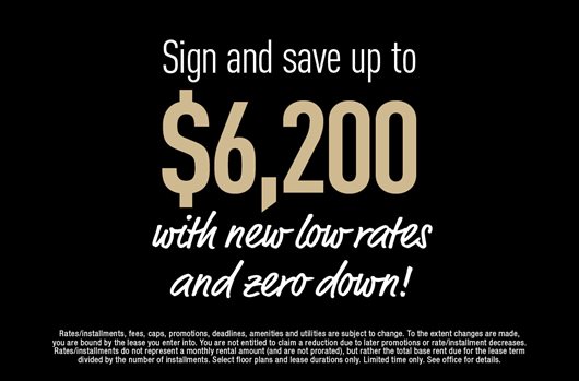 Sign and save up to $6,200 with new low rates and zero down!