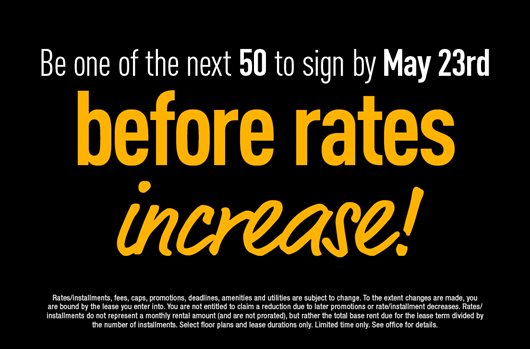 Be one of the next 50 to sign by May 23rd before rates increase