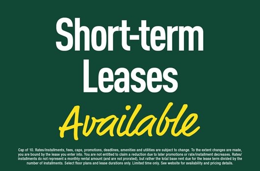 Short Term Leases Available!