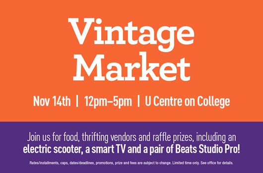 Vintage Market on November 14 from 12PM to 5PM