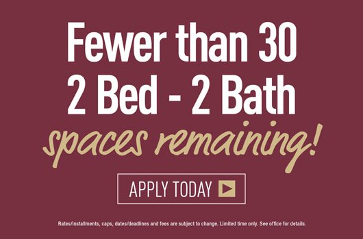 Fewer than 30 2 Bed - 2 Bath 