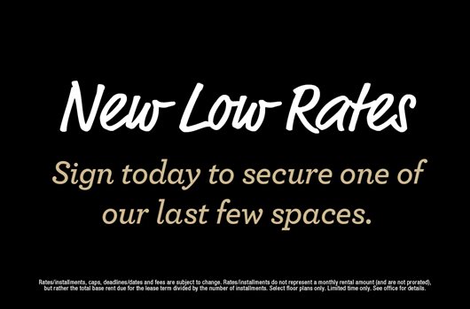 New Low Rates! Sign today to secure one of our last few spaces.