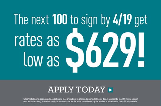 The next 100 to sign by April 19th get rates as low as $629!