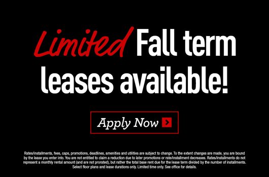 Limited short term leases available!