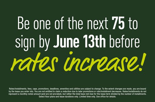 Be one of the next 50 to sign by May 2nd before rates increase!