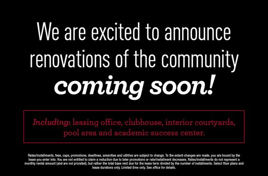 We are excited to announce renovations of the community coming soon!