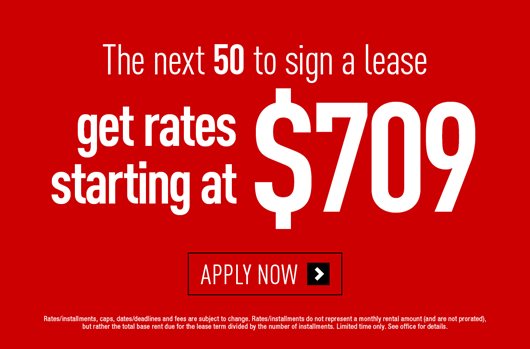The next 50 to sign get rates starting at $709!