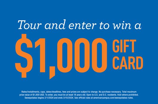 Tour and enter to win a $1000 gift card!