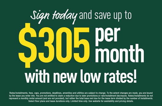 Sign today and save up to $260 per month with new low rates!