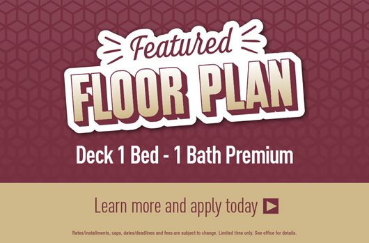 Deck 1 Bed - 1 Bath Premium