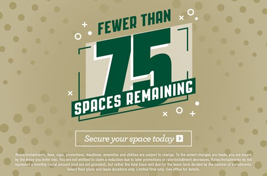 Fewer than 75 spaces remaining for Fall 2025