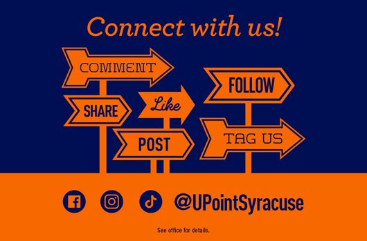 Connect with us! @UPointSyracuse