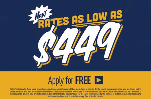 New rates as low as $449