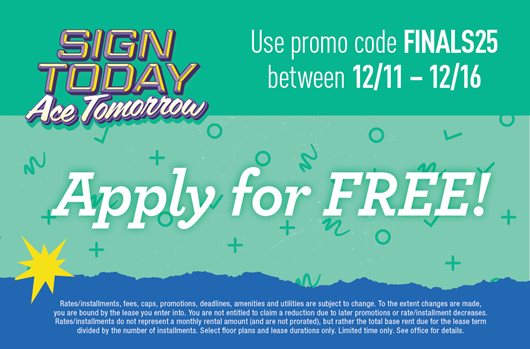 Use promo code FINALS25 between December 11 - 16 and apply for FREE