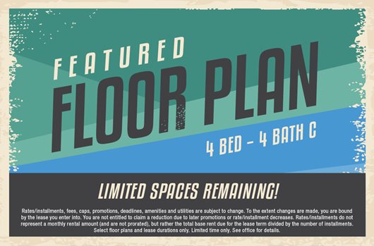 Featured Floor Plan: 4 Bed - 4 Bath C. 