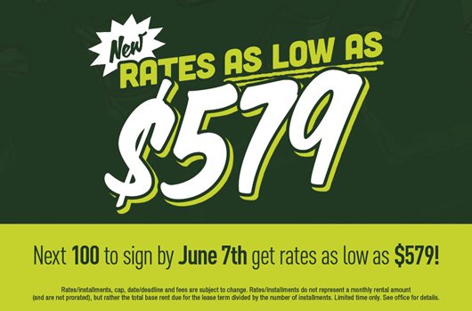 Next 100 to sign by June 7th get rates as low as $579!