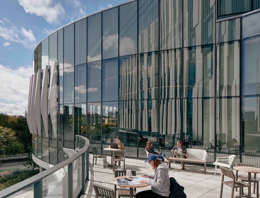 Outdoor Lounge at the Academic and Residential Complex in Chicago