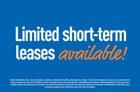 Limited short-term leases available!