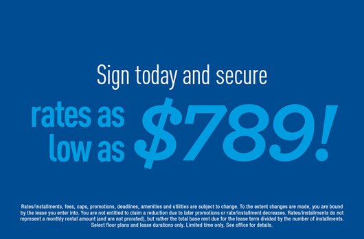 Sign today and secure rates as low as $789!