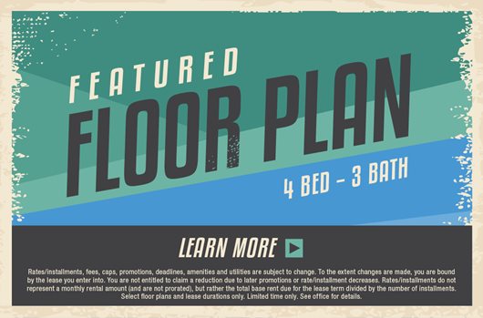 Featured Floor Plan: 4 Bed - 3 Bath. Learn More >