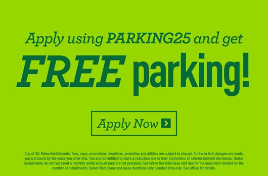 Apply with promo code PARKING25 and save with FREE parking!