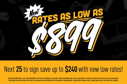 New RALA $899 Next 25 to sign save up to $240 with new low rates!