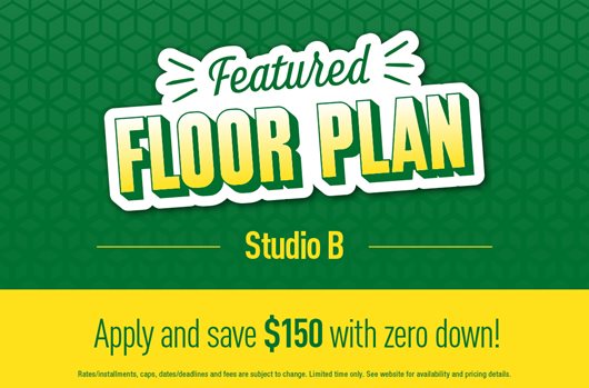 FFP: Studio B Apply and save $150 with zero down >