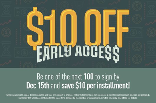 $10 off Early Access. Be one of the next 100 to sign by Dec 15th and save $10 per installment!