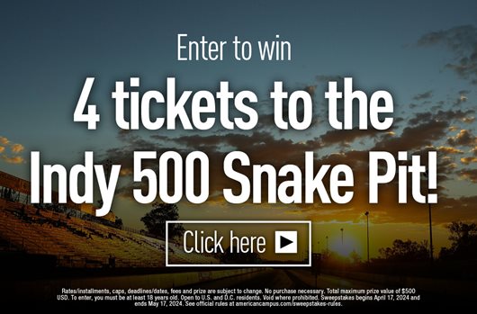 Enter to win 4 tickets to the Indy 500 Snake Pit! Click here >