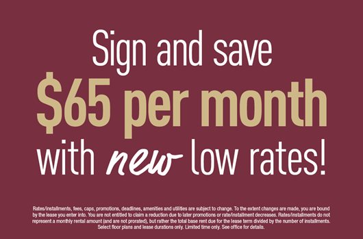 Sign and save $65 per month with NEW low rates!